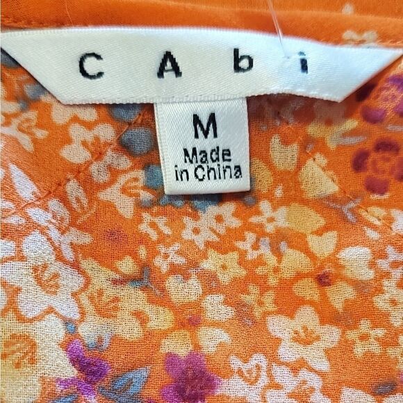CAbi Orange Floral Petals Layered Tank Top - Picture 4 of 5